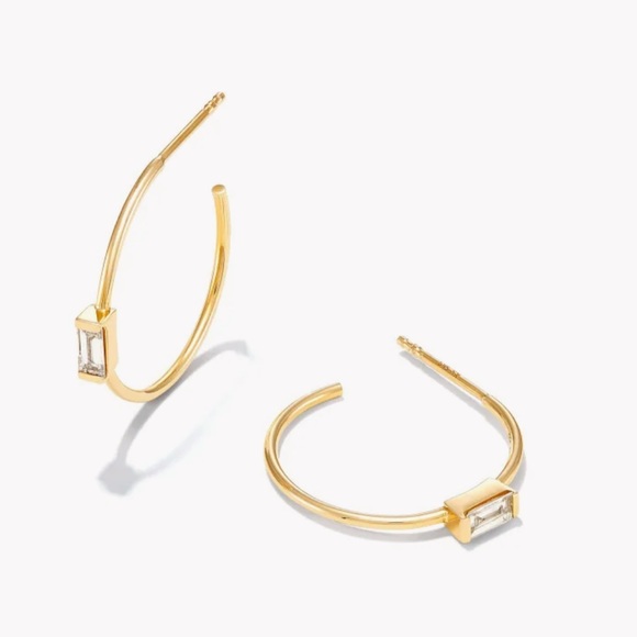 Kendra Scott Isabella 14k Yellow Gold Hoop Earrings in...